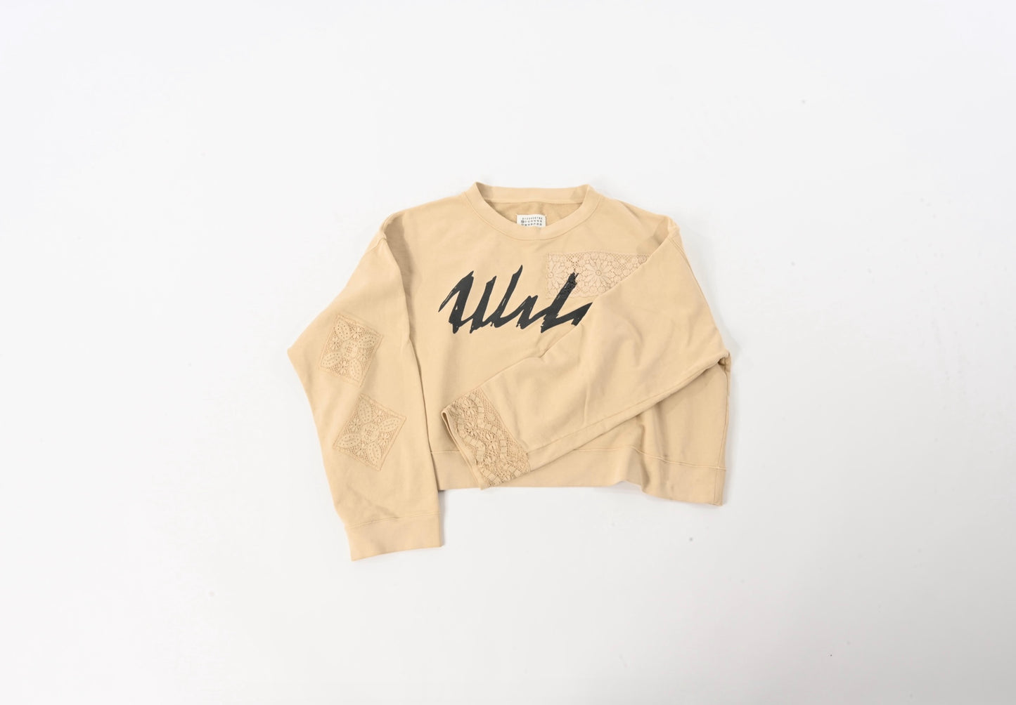 Maison Margiela S/S 19 Lace/“Wild“ Beige Cropped Sweater