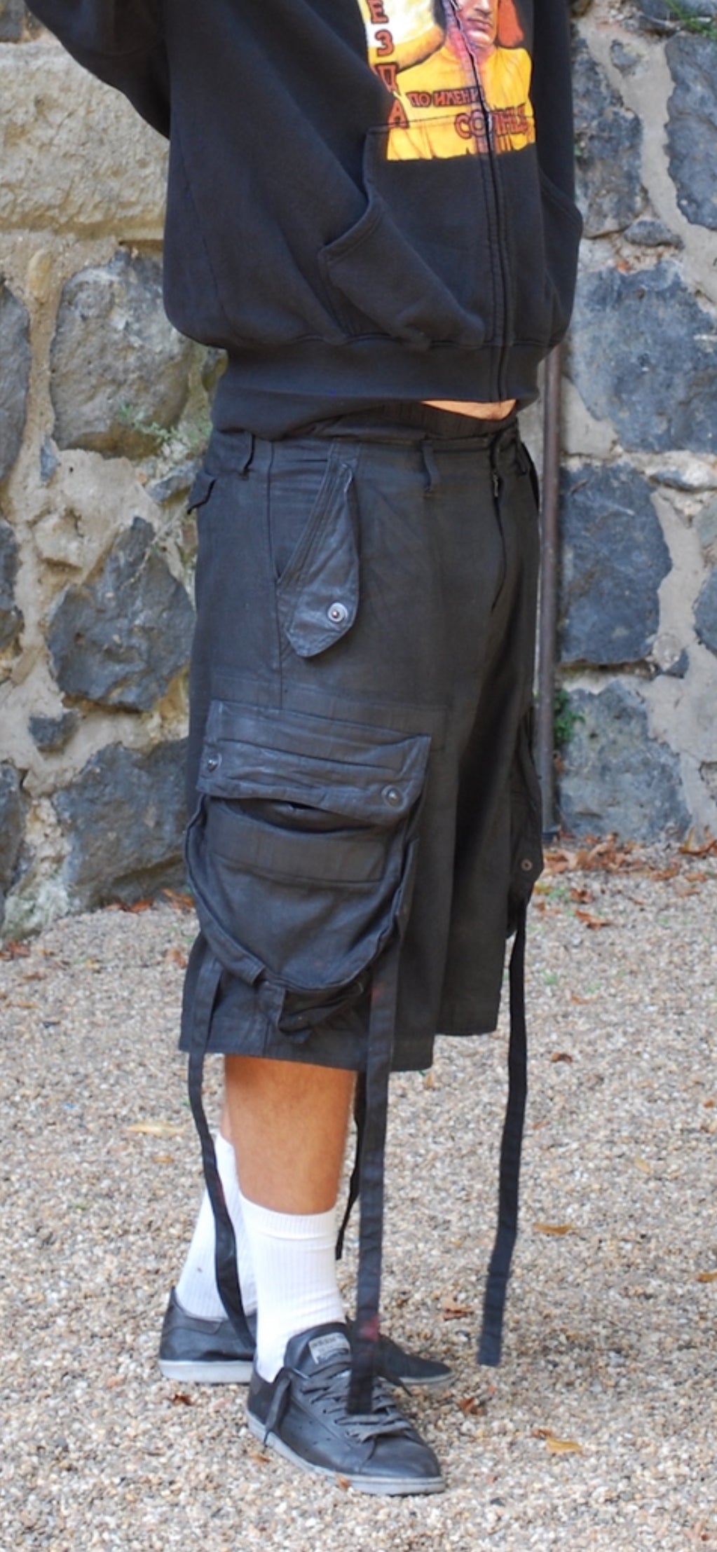 Julius 07 S/S 22 Waxed Gas Mask Cargo Shorts